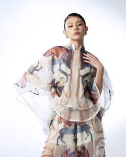 Horse Printed Cape Tail Top