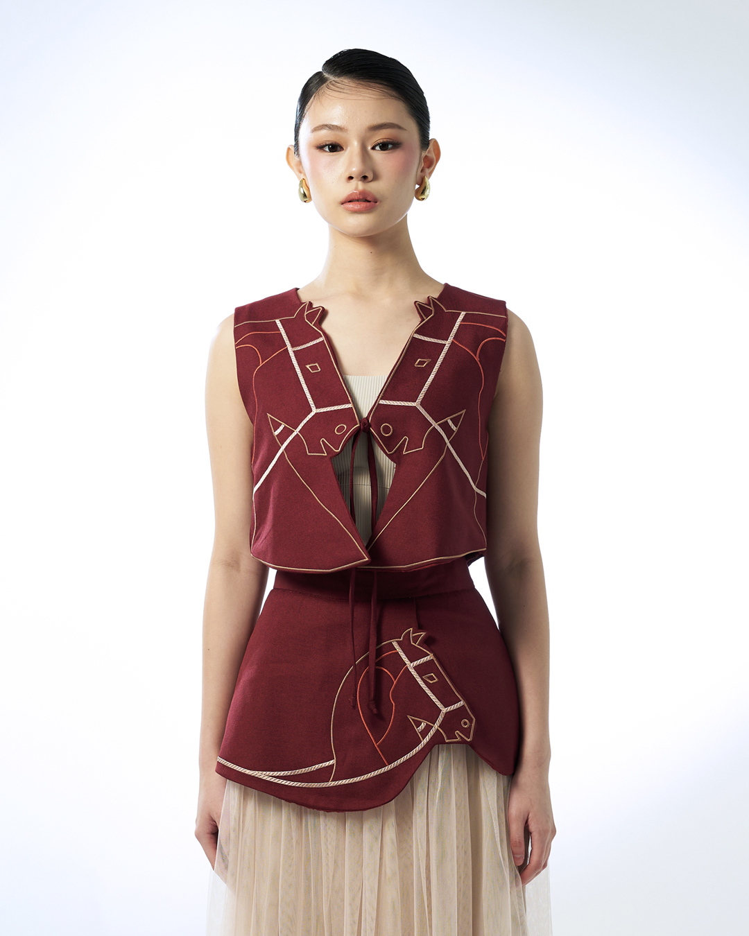 Embroidered Crop Vest - Image 4