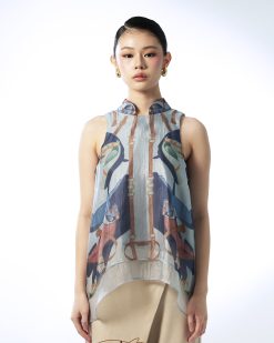 Horse Printed Halter Loose Top