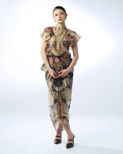 Horse Printed Peplum Wing Skirt