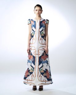 Horse Printed Dress With Sleeve