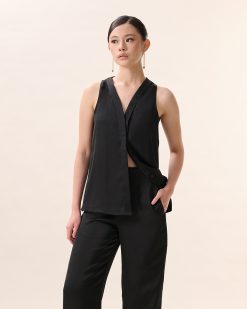 V-Neck Button Top